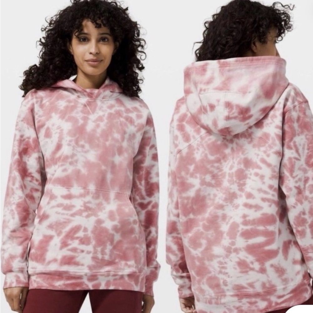 lululemon athletica Pink and White Tie-Dye Hoodie
